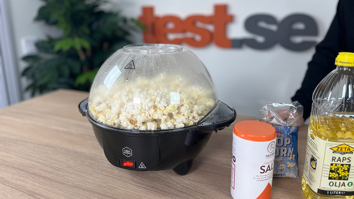 Test av popcornmaskin - se testvinnare.